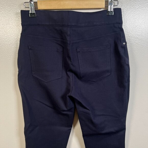 Spanx Perfect Ankle Pocket Pants Size Medium Navy Blue Stretch Slimming Work - Picture 7 of 9